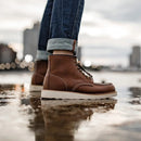 Bota Masculina de Couro Moc Toe Vintage