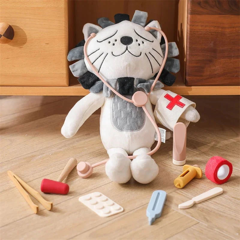 Brinquedo de Medicina Infantil em Madeira e Silicone - Descubra a Diversão na Hora de Brincar de Médico
