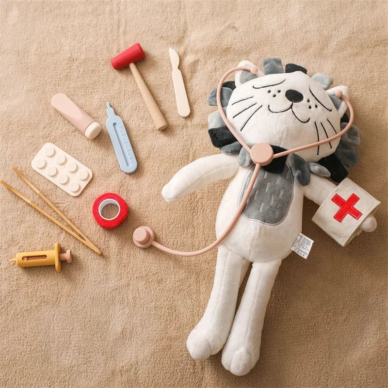 Brinquedo de Medicina Infantil em Madeira e Silicone - Descubra a Diversão na Hora de Brincar de Médico