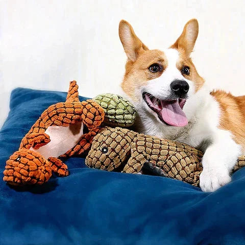 Confortável Brinquedo de Pelúcia Dino com Apito para Cães