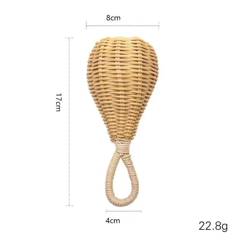 Brinquedo Sensorial Infantil em Rattan com Chocalho – Estímulos que Encantam e Desenvolvem