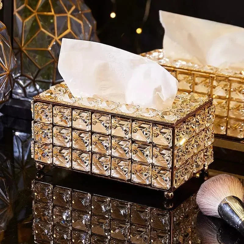 Organizador Dourado para Lenços de Papel - Estilo e Praticidade