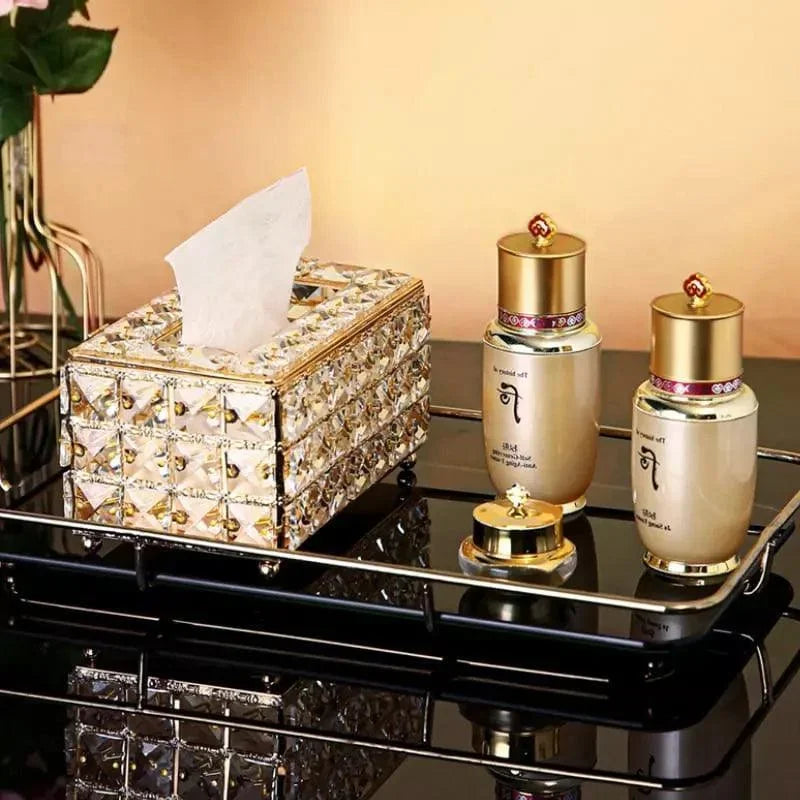 Organizador Dourado para Lenços de Papel - Estilo e Praticidade