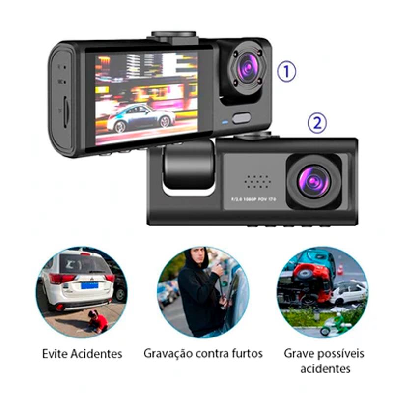 Câmera Completa para Carro 4K com Tela de 2 Polegadas e Visão Noturna