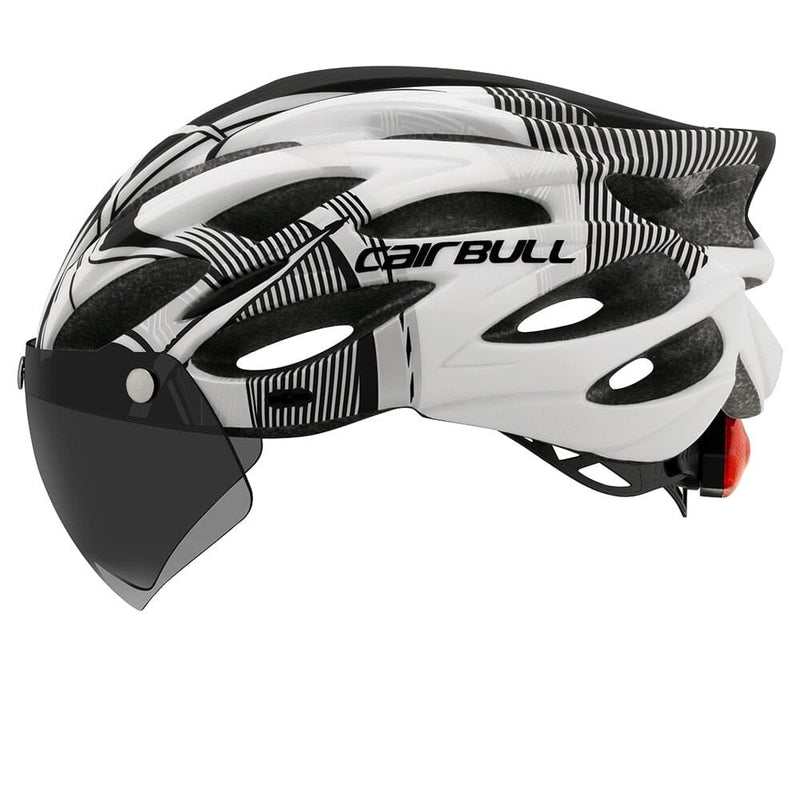 Capacete Ciclismo com Luz Traseira e Viseira Magnética Masculino/Feminino Cairbull