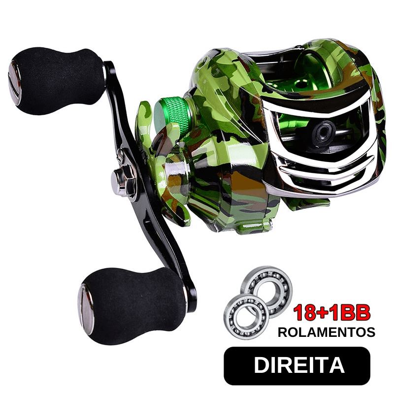 Carretilha de Pesca Pro 18+1 10Kg Drag Camuflada