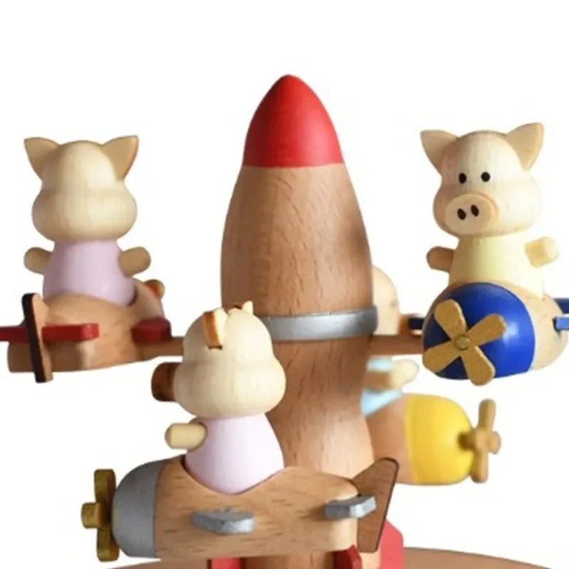 Carrossel Musical Azul em Forma de Avião para Encantar e Acalmar Seu Bebê