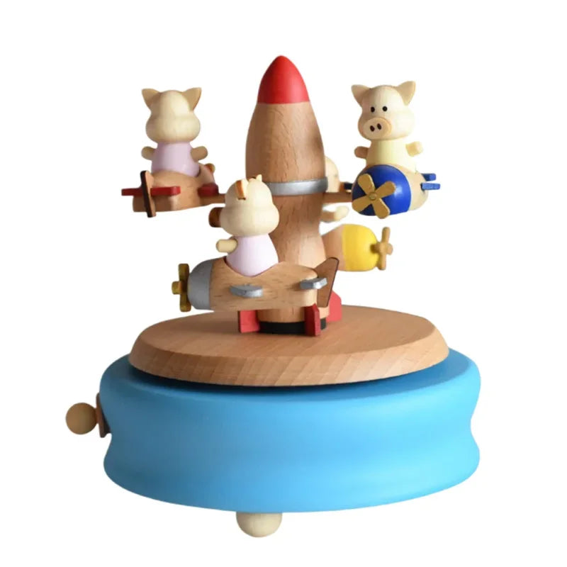 Carrossel Musical Azul em Forma de Avião para Encantar e Acalmar Seu Bebê