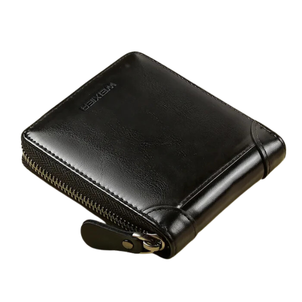 Carteira de Couro Genuíno com Zíper Weixier - Praticidade e Estilo para o Seu Dia a Dia
