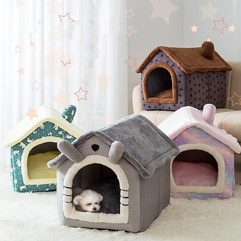 Casa para Cachorros e Gatos com Caminha - Pet Bed House