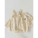 Casaco Infantil de Tricot Confortável em Bege e Azul para Aquecer com Estilo