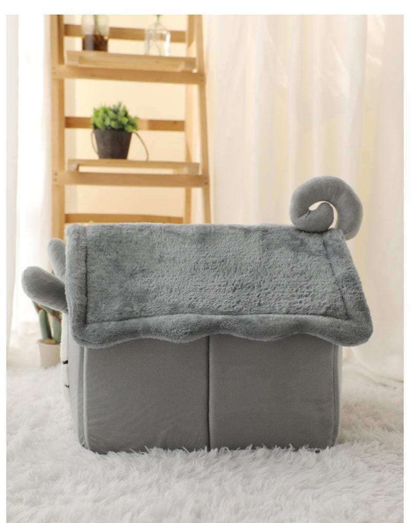Casinha Quentinha para Pets Pequenos – Conforto Dobrável em Formato Fechado