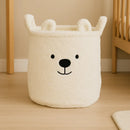 Cesta Organizadora Infantil Sherpa Branca para Um Espaço Aconchegante e Organizado