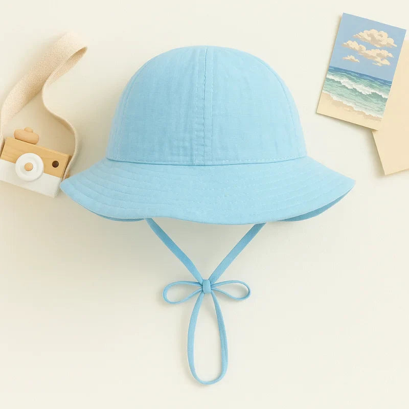 Chapéu Infantil de Algodão com Laços e Estampas Delicadas para Conforto e Estilo