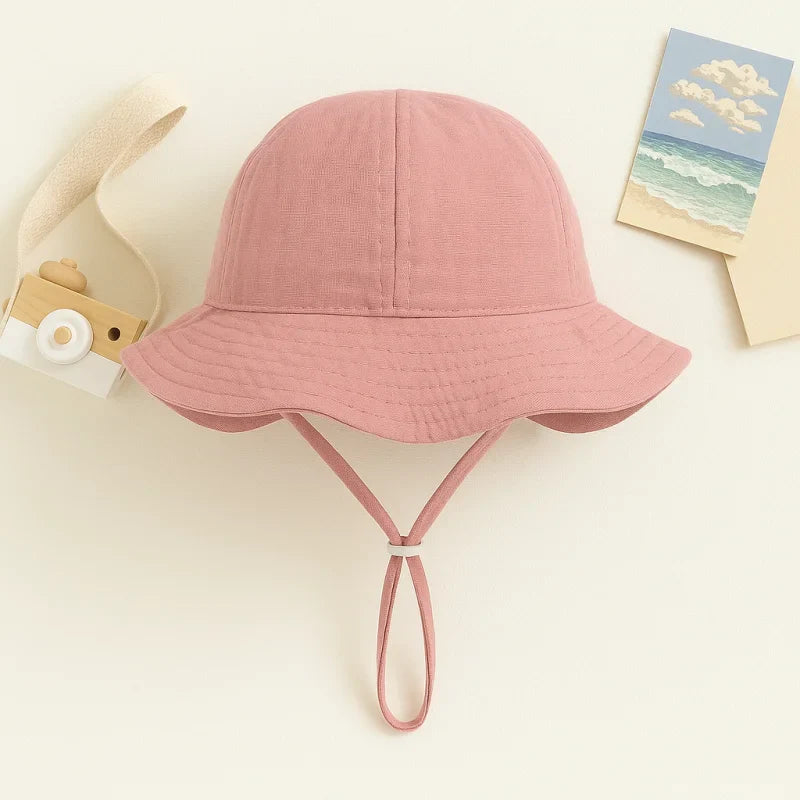 Chapéu Infantil de Algodão com Laços e Estampas Delicadas para Conforto e Estilo