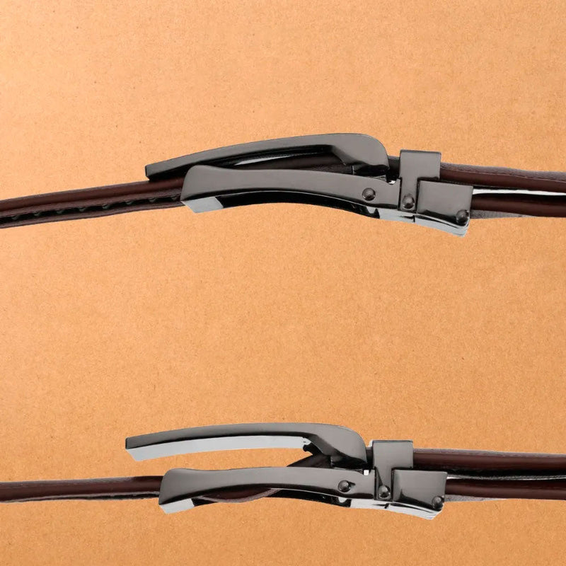 Cinto de Couro Masculino com Fivela Automática