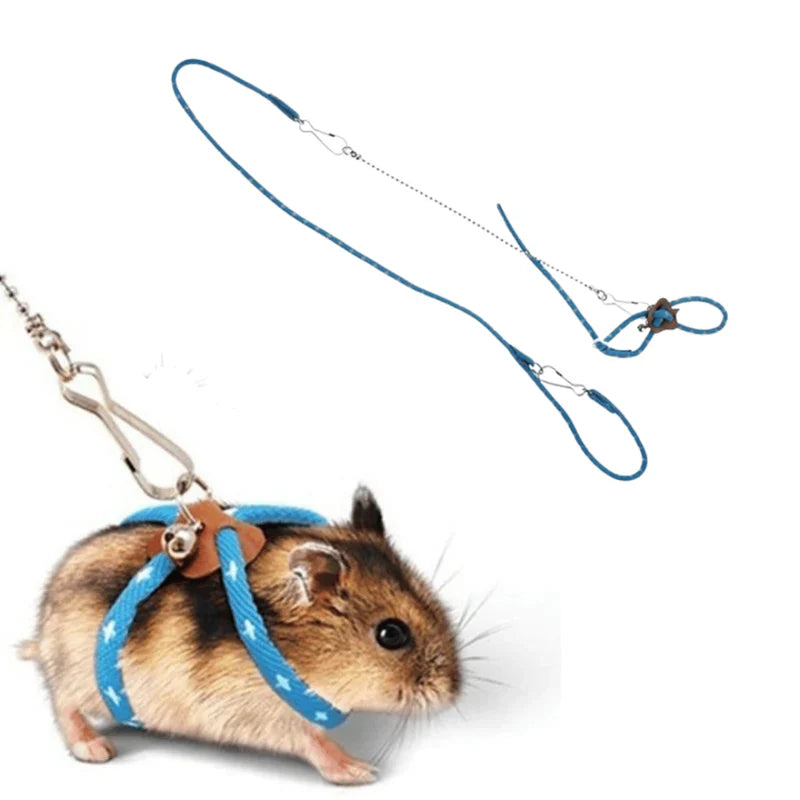 Coleira e Guia Confortável para Hamster, Chinchila e Porquinho da Índia