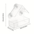 Comedouro de Janela para Pássaros - Transparente e Prático com Ventosas Seguras