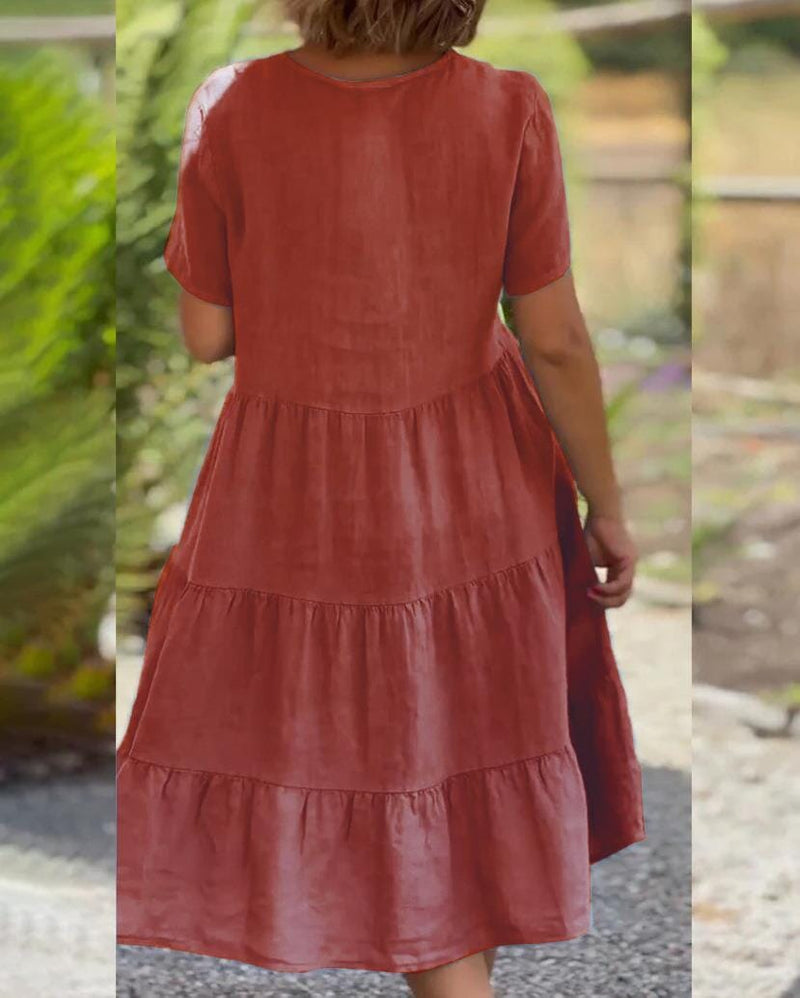 Vestido de Algodão e Linho - Compre 1 Leve 2