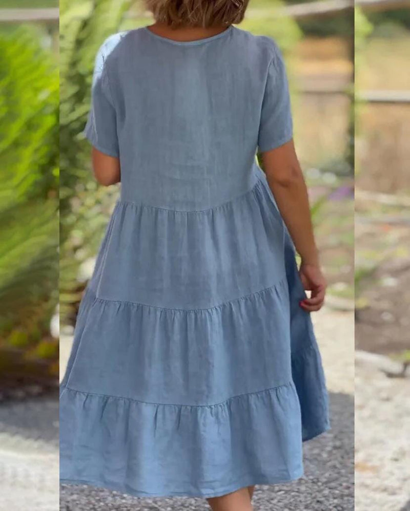 Vestido de Algodão e Linho - Compre 1 Leve 2