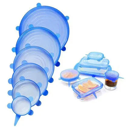 Kit Tampas de Silicone Reutilizável Universal - Compre 6 Leve 12