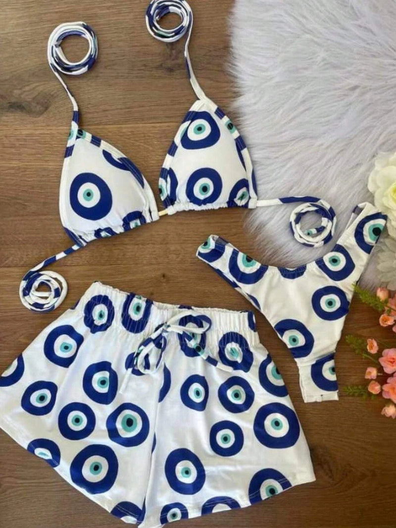 Conjunto Biquíni 3 Peças Olho Grego