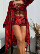 Conjunto Biquíni com Kimono Geométrico