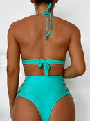 Conjunto de Biquíni Cintura Alta com Detalhe Trançado