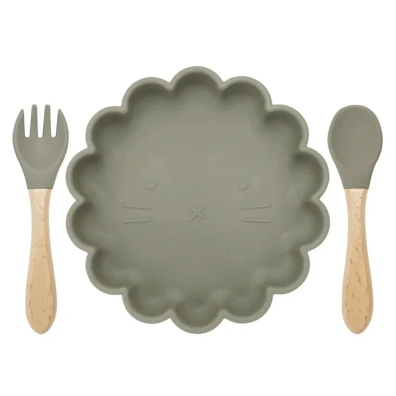 Conjunto de Prato e Talheres em Silicone Lenogue para Praticidade e Conforto no Dia a Dia