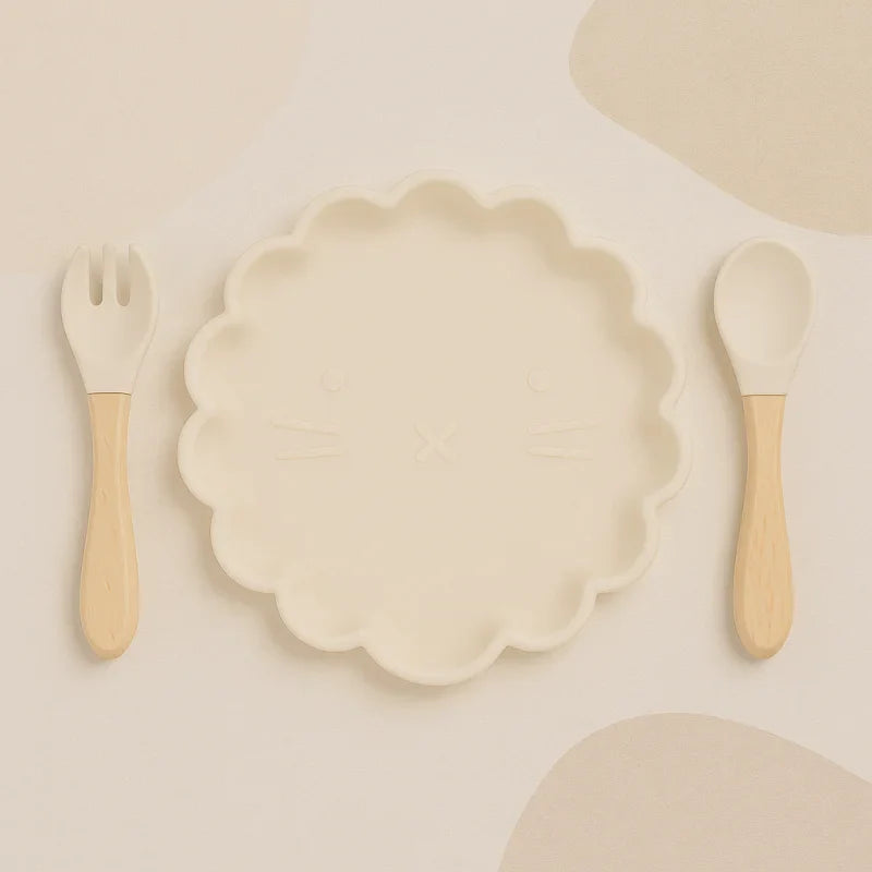 Conjunto de Prato e Talheres em Silicone Lenogue para Praticidade e Conforto no Dia a Dia