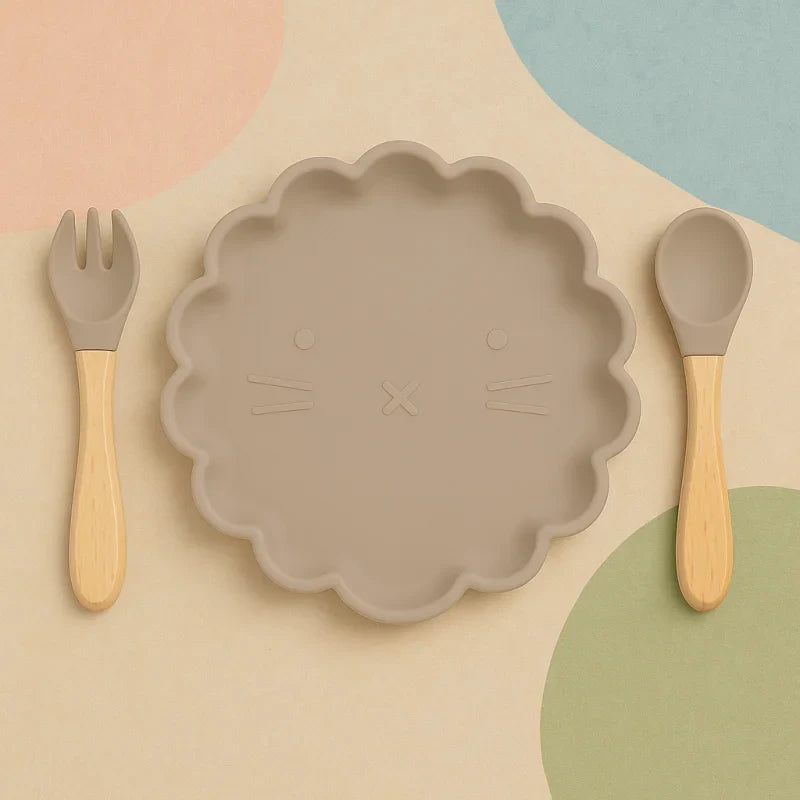 Conjunto de Prato e Talheres em Silicone Lenogue para Praticidade e Conforto no Dia a Dia