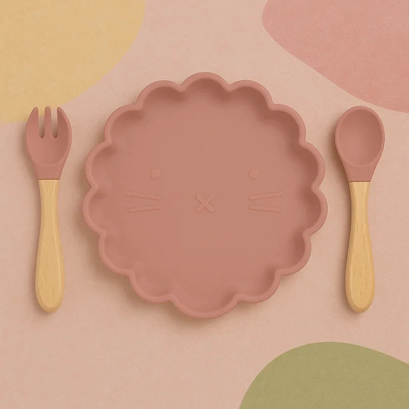 Conjunto de Prato e Talheres em Silicone Lenogue para Praticidade e Conforto no Dia a Dia