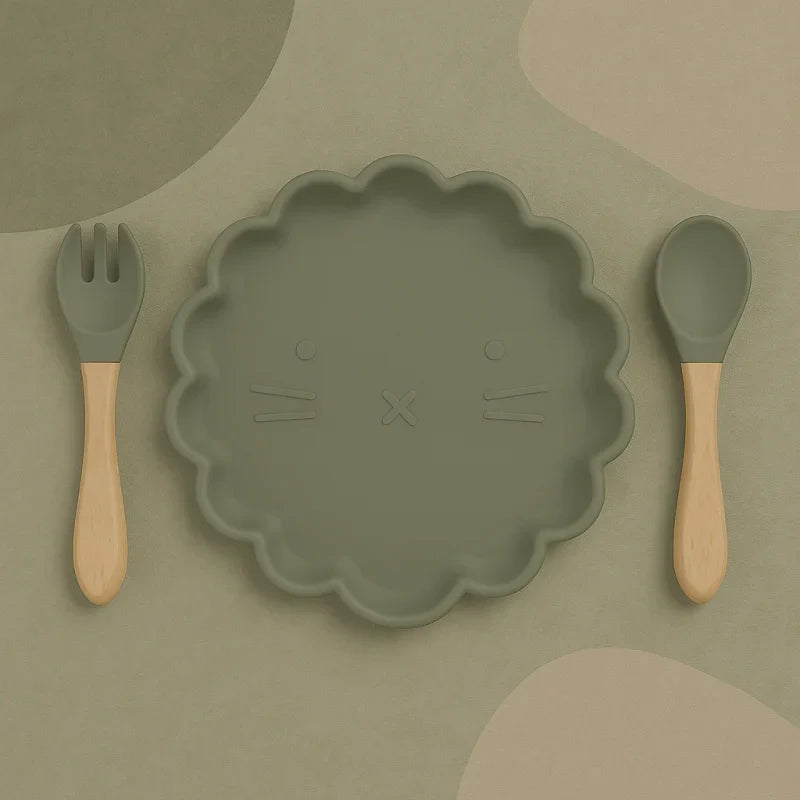 Conjunto de Prato e Talheres em Silicone Lenogue para Praticidade e Conforto no Dia a Dia