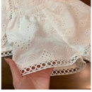 Conjunto Infantil Feminino Alice: Short e Blusa Branca para Conforto e Estilo