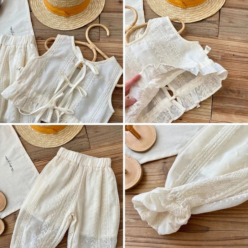 Conjunto Infantil Feminino Olivia: Blusa e Calça para Conforto e Estilo