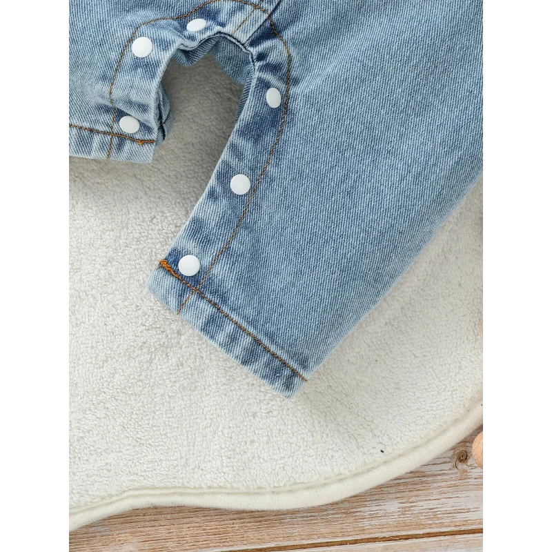 Macacão Jeans Infantil de Manga Longa – Estilo e Conforto para Aventuras