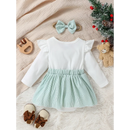 Conjunto Infantil Macacão de Manga Longa com Urso Bordado e Faixa Estilosa