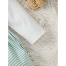 Conjunto Infantil Macacão de Manga Longa com Urso Bordado e Faixa Estilosa