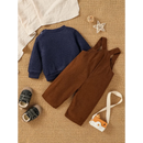 Conjunto Infantil Com Suéter de Urso e Calça Suspensório: Conforto e Estilo Para o Inverno