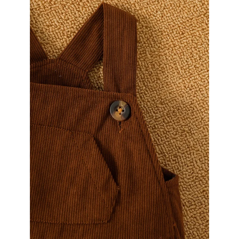 Conjunto Infantil Com Suéter de Urso e Calça Suspensório: Conforto e Estilo Para o Inverno