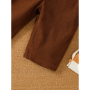 Conjunto Infantil Com Suéter de Urso e Calça Suspensório: Conforto e Estilo Para o Inverno