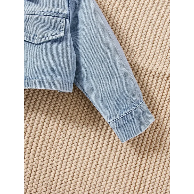 Conjunto Infantil Floral com Jaqueta Jeans para Estilo e Conforto