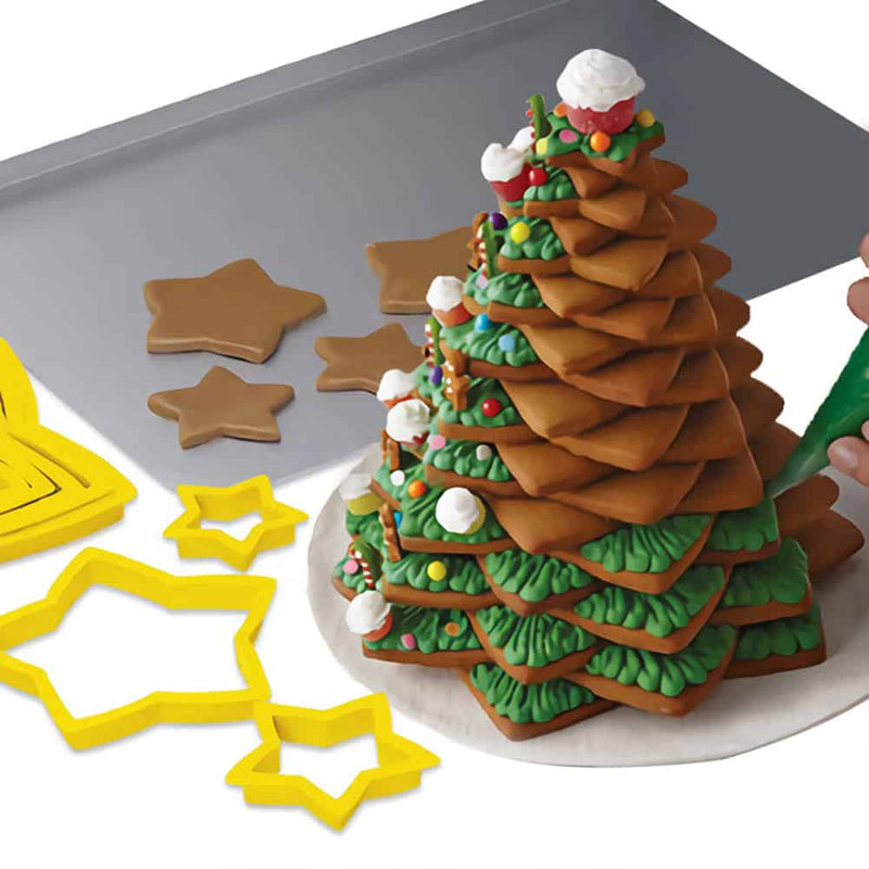 Conjunto Moldes para Biscoitos árvore de Natal 3D - 6 Peças