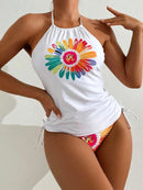 Conjunto Tankini com Top Halter Floral