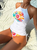 Conjunto Tankini com Top Halter Floral