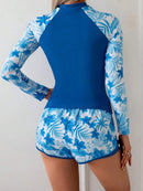 Conjunto UV Feminino Manga Longa com Short Tropical