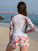 Conjunto UV Feminino Manga Longa com Short Tropical