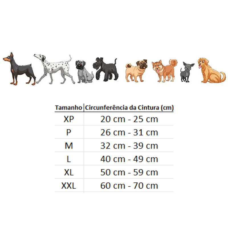 Fralda Higiênica Pet Ajustável com 8 Refil Laváveis para Conforto e Proteção de Cadelas em Cio
