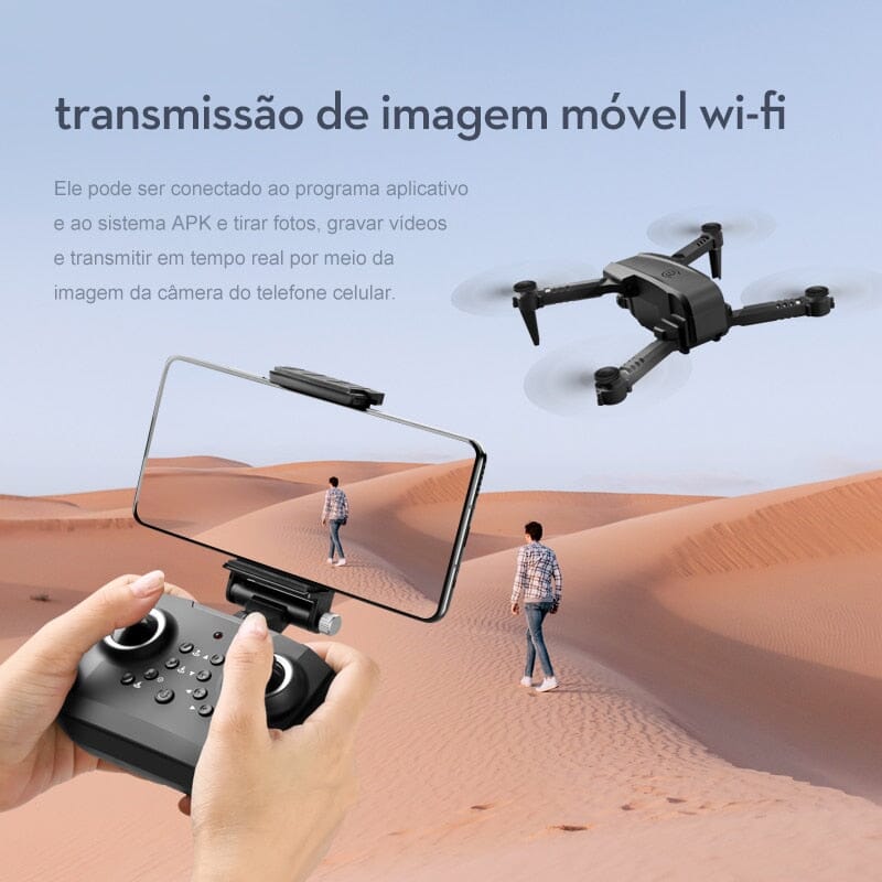 Drone Câmera HD Wifi e GPS com Suporte Celular / HDPROX4