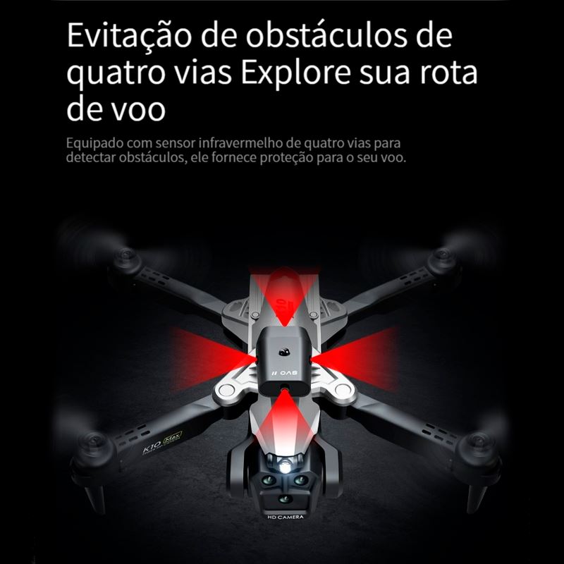 Drone Profissional com Câmera 8K UltraHD Gps Wifi e Desvio Automático - K10 Max